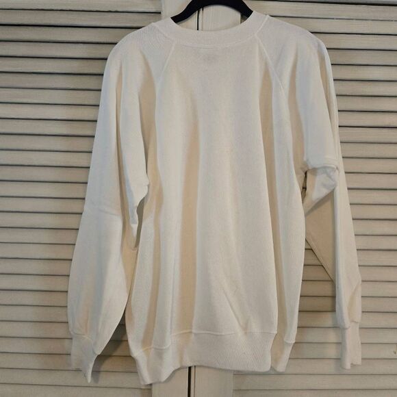 Vintage Hanes Christmas Sweatshirt Sequin Poinsettia & Holly Handmade Large - Picture 8 of 8